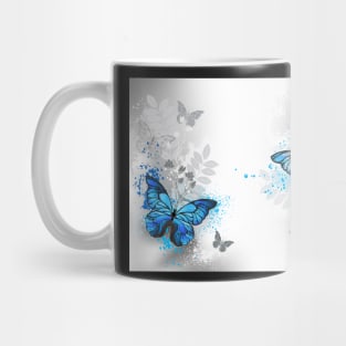 Blue Butterflies with Wild Plants Mug